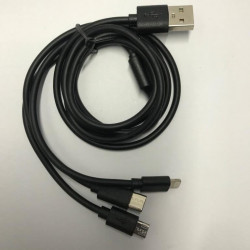 3 in 1 data cable 2.1A type C + lightning + micro