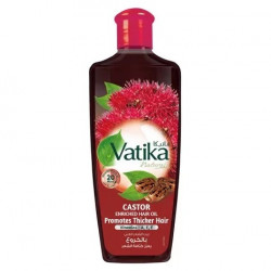 Vatika Castor Enriched Hair Oil For Thicker Hair.