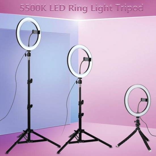 10in Led Photography Selfie Ring Light With Tripod 4790